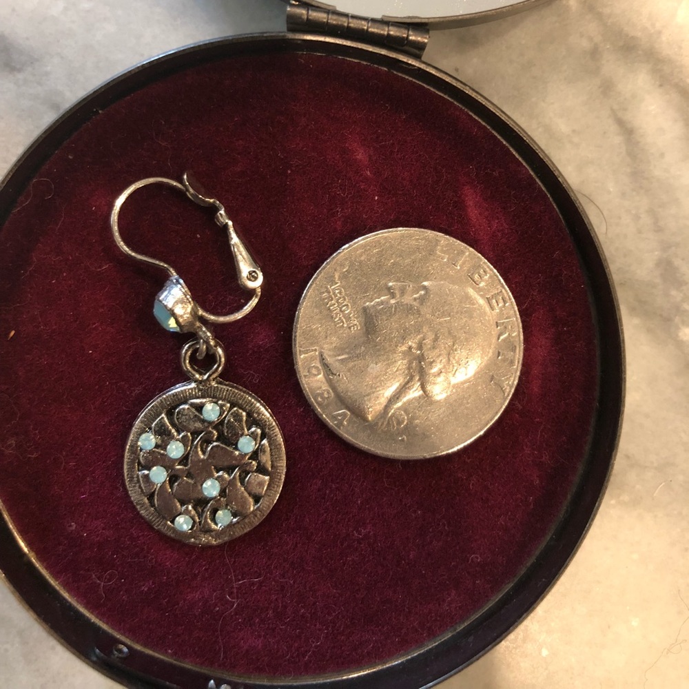 Silver earrings with aqua stones - Picture 3 of 5